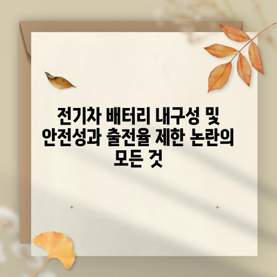 전기차 배터리 내구성 및 안전성과 출전율 제한 논란의 모든 것