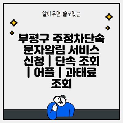 부평구 주정차단속 문자알림 서비스 신청 | 단속 조회 | 어플 | 과태료 조회