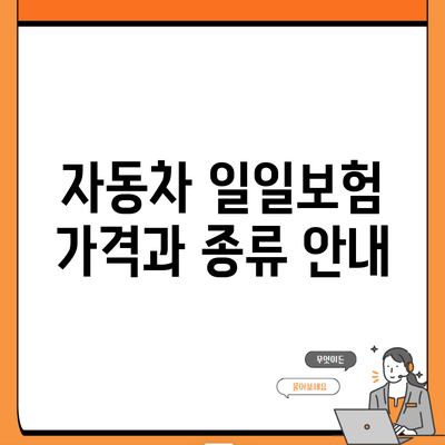 자동차 일일보험 가격과 종류 안내