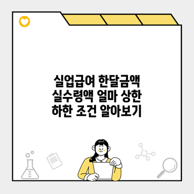 실업급여 한달금액 실수령액 얼마 상한 하한 조건 알아보기