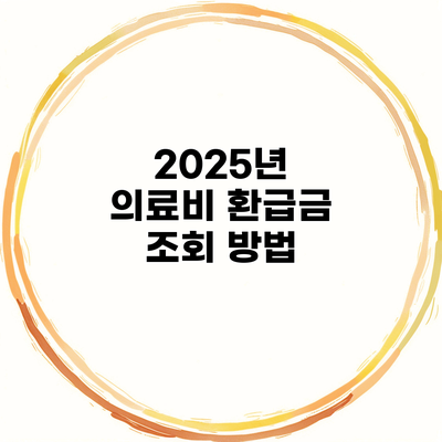 2025년 의료비 환급금 조회 방법