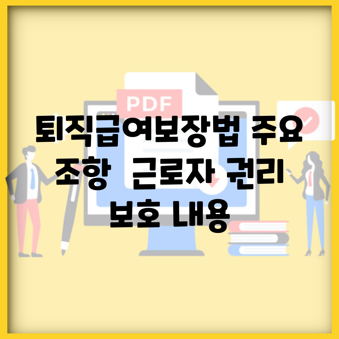 퇴직급여보장법 주요 조항 | 근로자 권리 보호 내용
