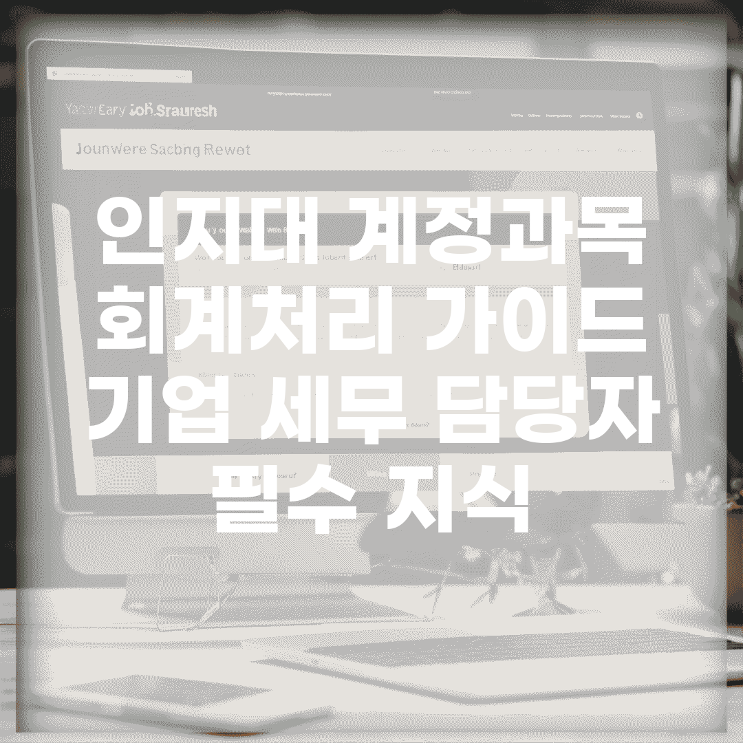 인지대 계정과목 회계처리 가이드 | 기업 세무 담당자 필수 지식