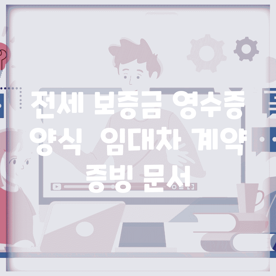 전세 보증금 영수증 양식 | 임대차 계약 증빙 문서