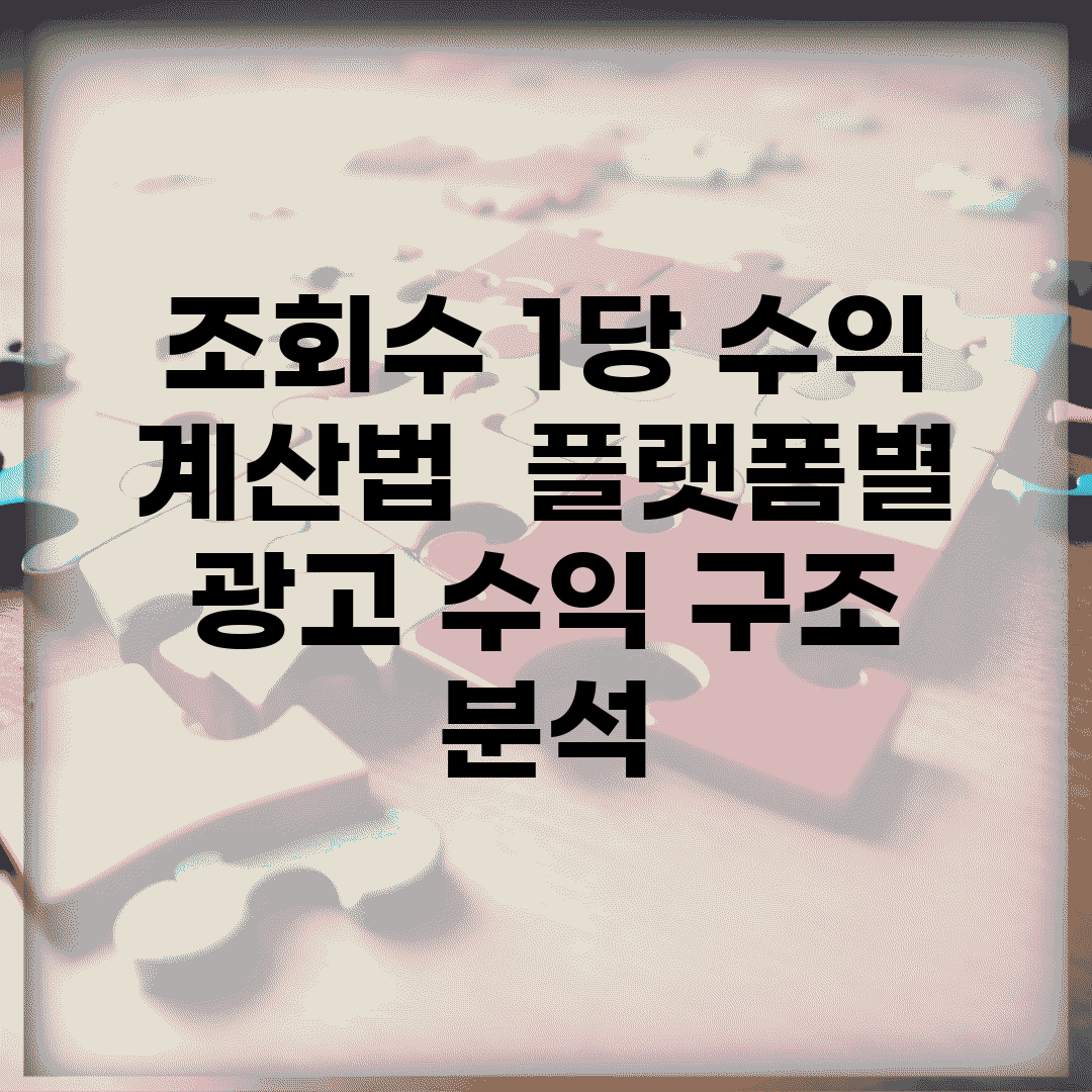 조회수 1당 수익 계산법 | 플랫폼별 광고 수익 구조 분석