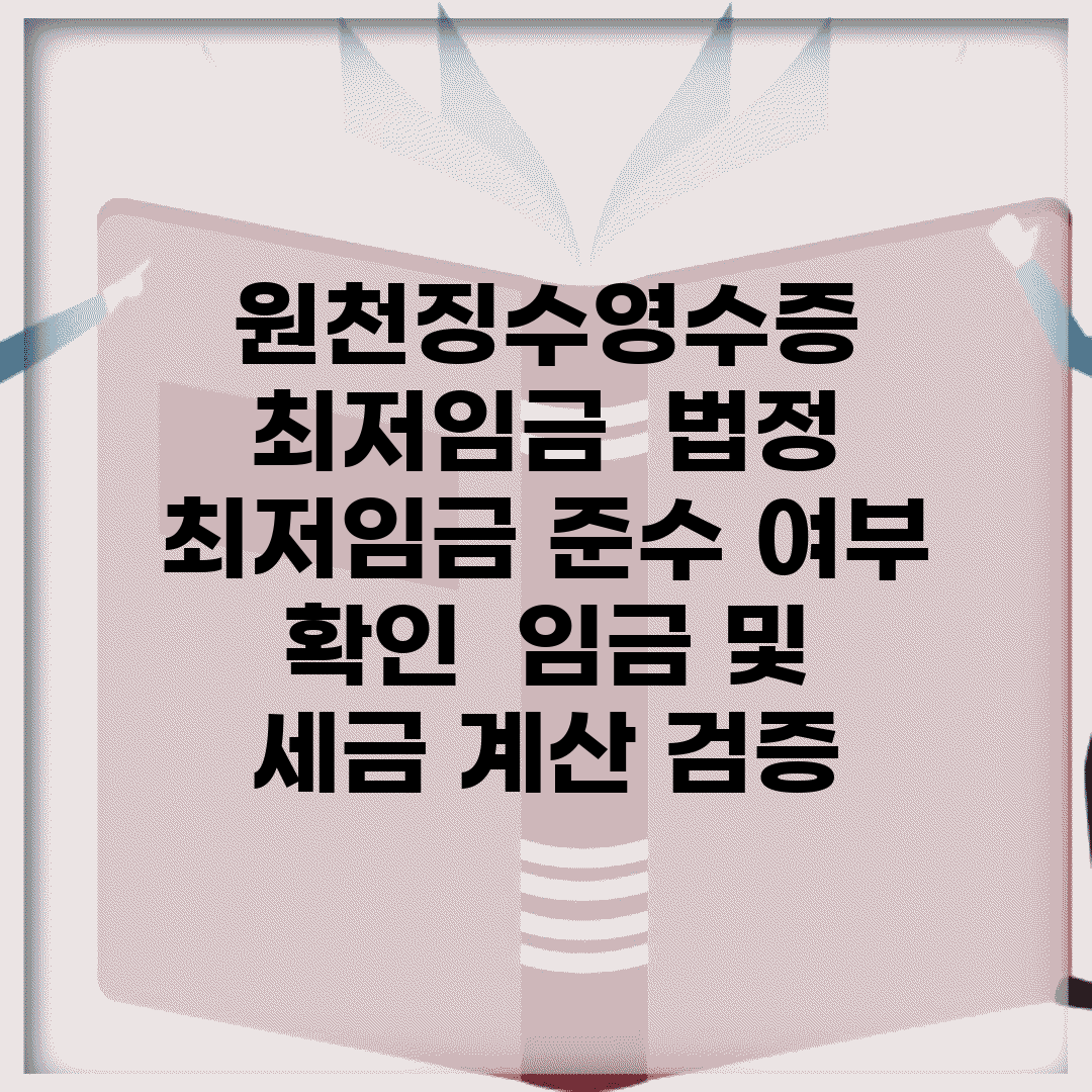 원천징수영수증 최저임금 | 법정 최저임금 준수 여부 확인 | 임금 및 세금 계산 검증