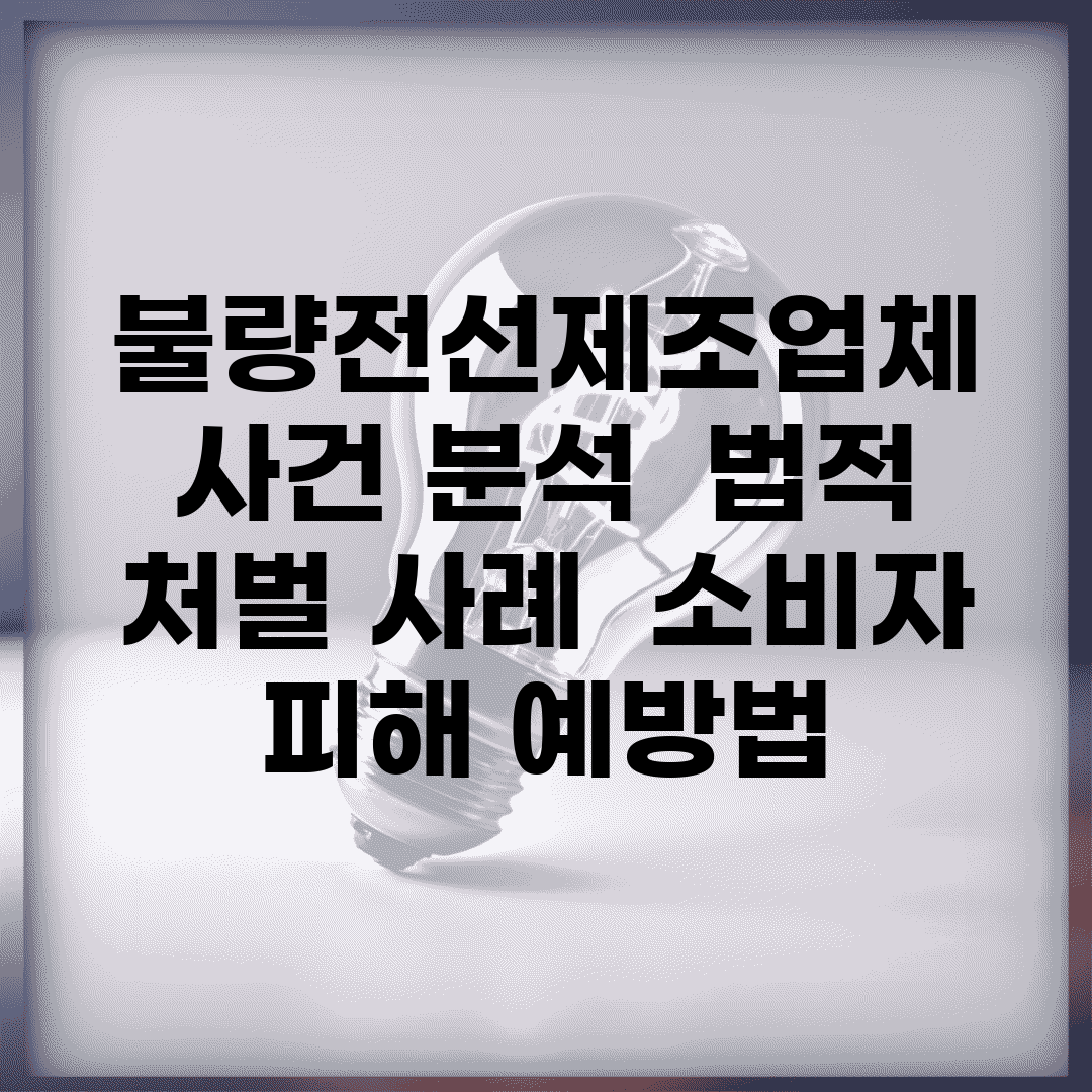 불량전선제조업체 사건 분석 | 법적 처벌 사례 | 소비자 피해 예방법