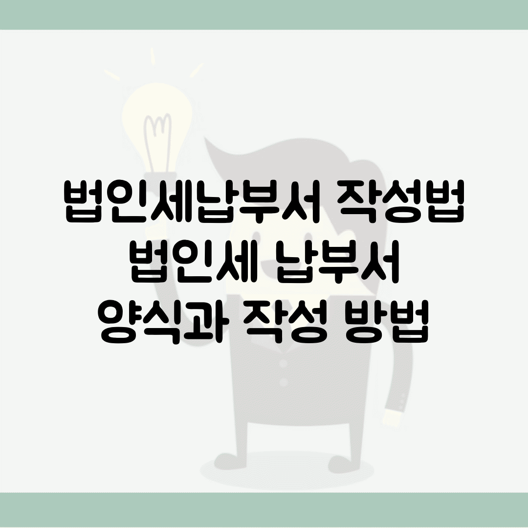 법인세납부서 작성법 | 법인세 납부서 양식과 작성 방법