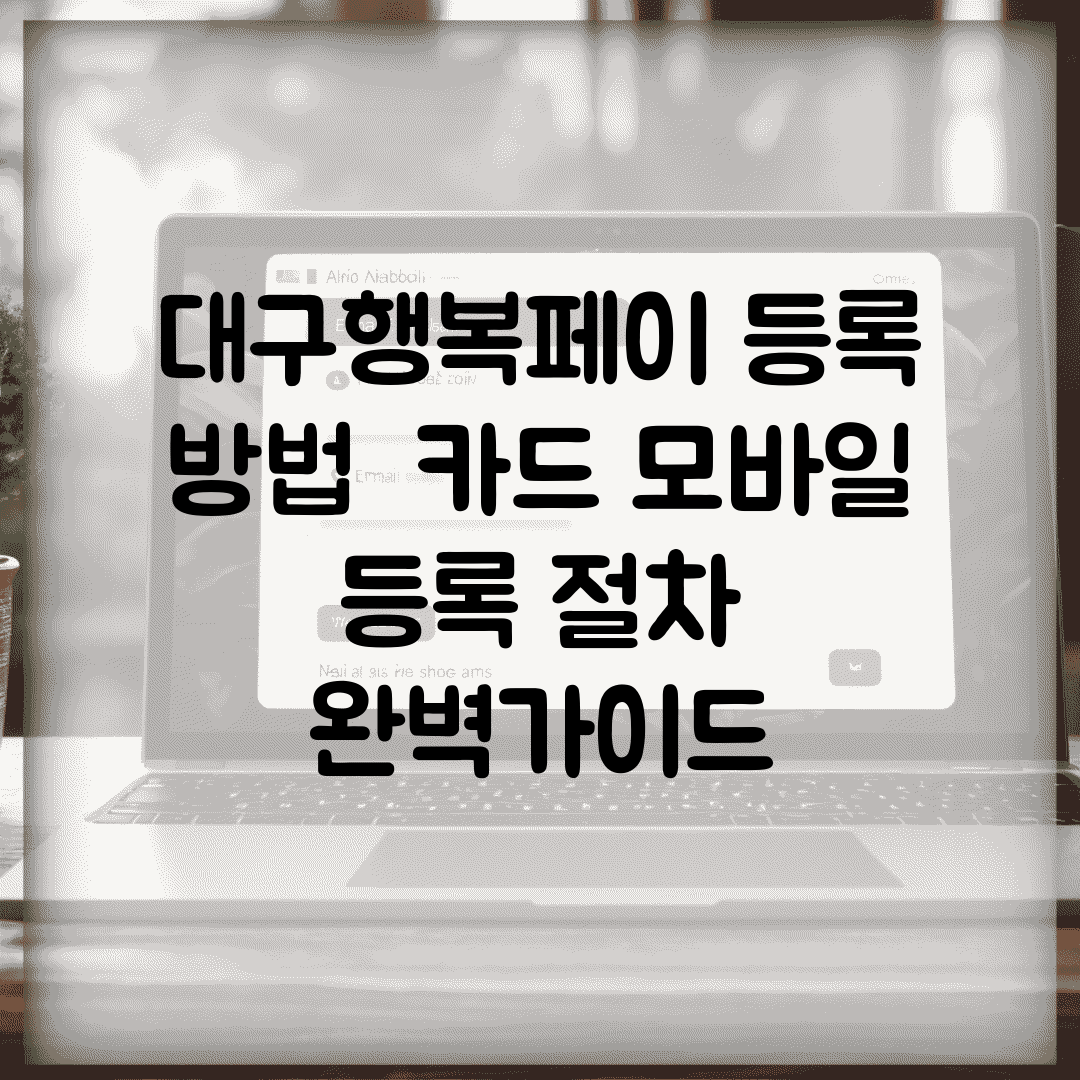대구행복페이 등록 방법 | 카드 모바일 등록 절차 완벽가이드
