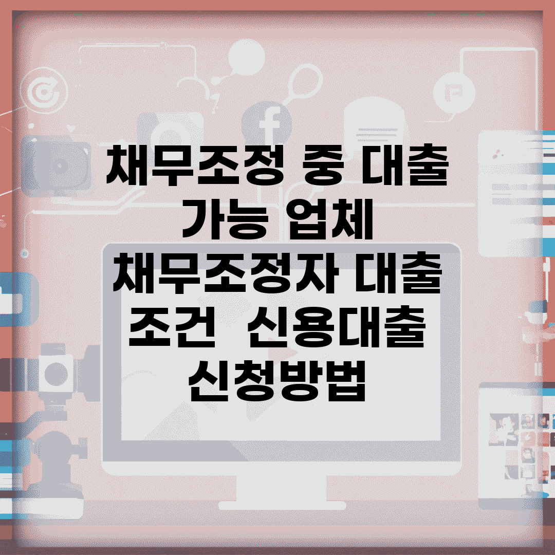 채무조정 중 대출 가능 업체 | 채무조정자 대출 조건 | 신용대출 신청방법