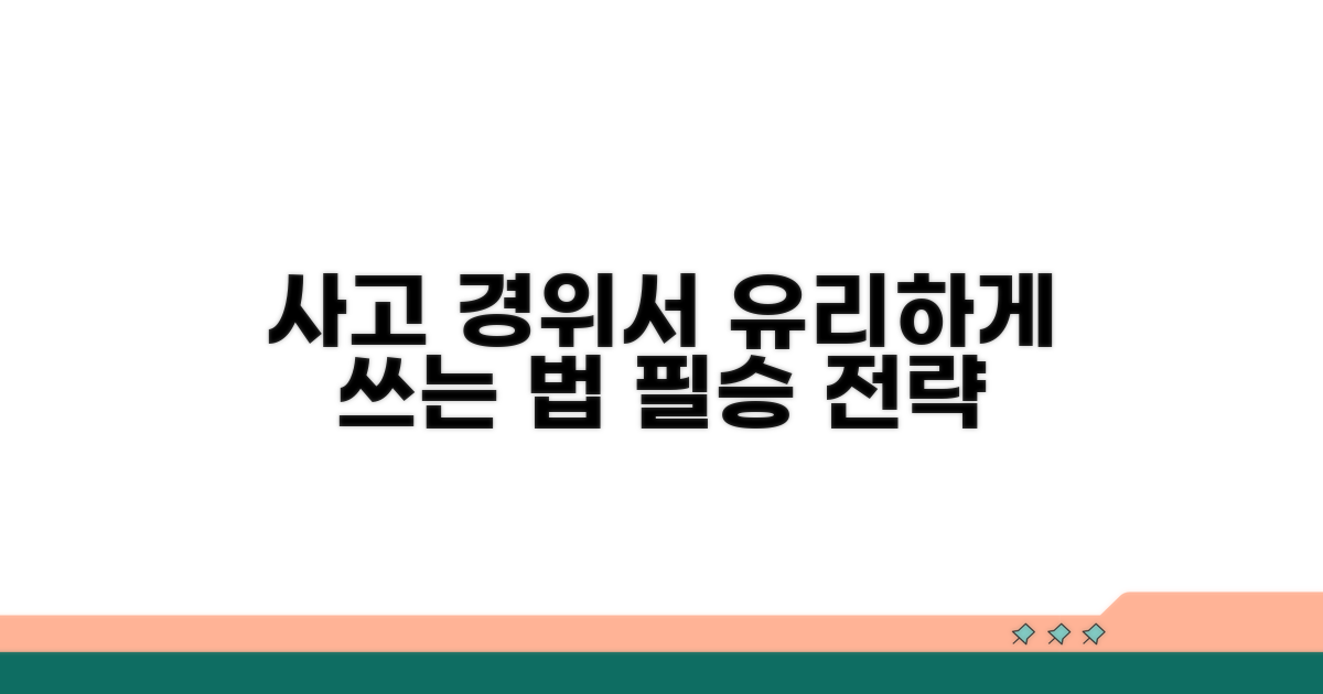 사고 경위서 유리하게 작성하는 법