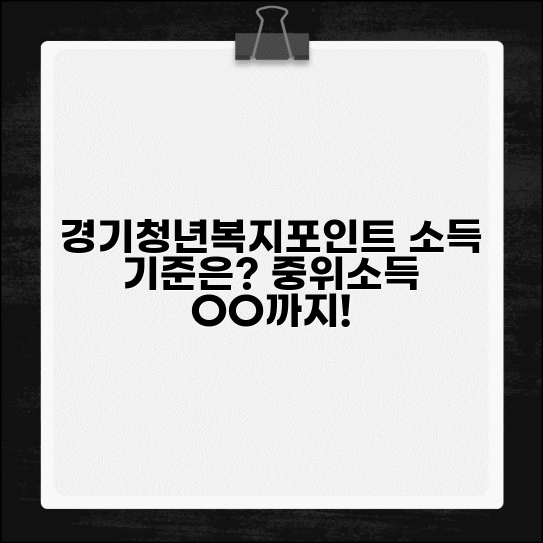 경기 청년 복지포인트 소득 인정액 | 기준 중위소득 몇 퍼센트까지 지원받는지