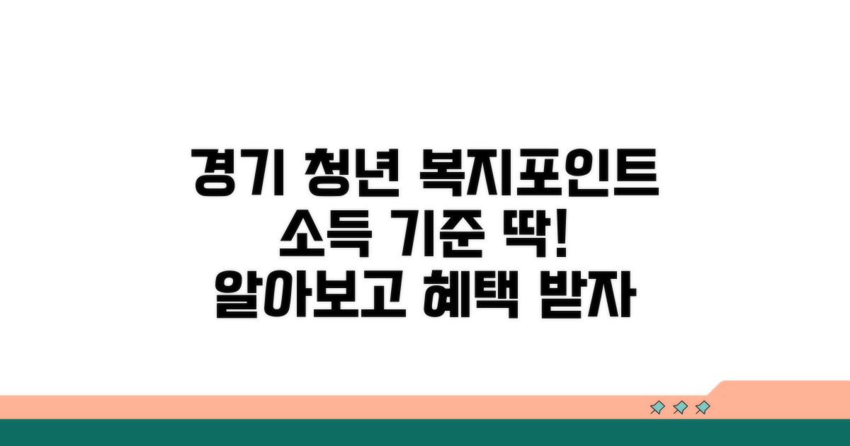 경기 청년 복지포인트 소득 기준은?