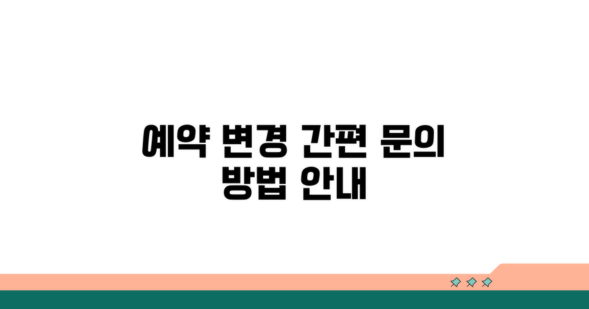 예약 변경, 문의 방법 안내