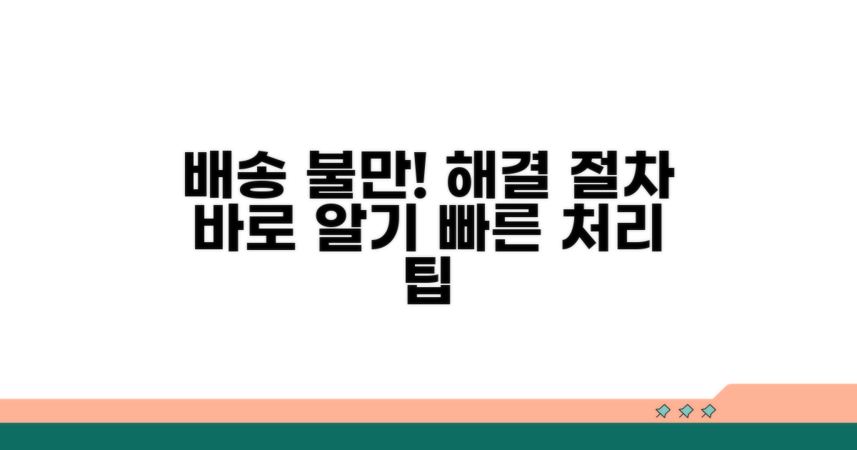 배송 불만 접수와 처리 절차