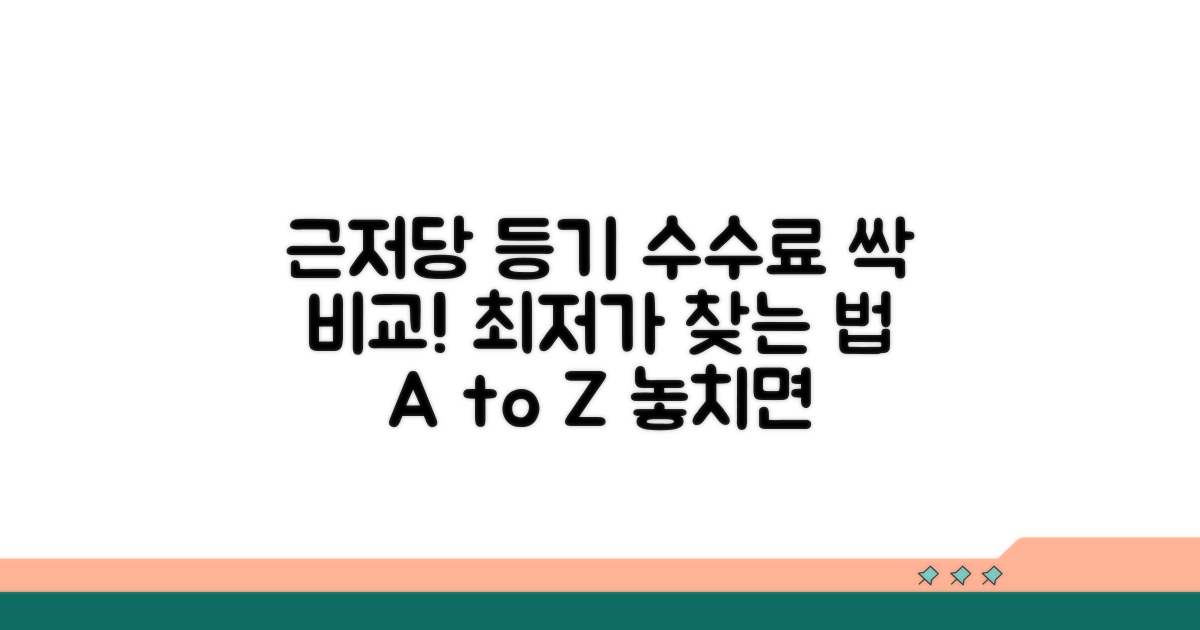 근저당 설정 등기, 수수료 완전 비교