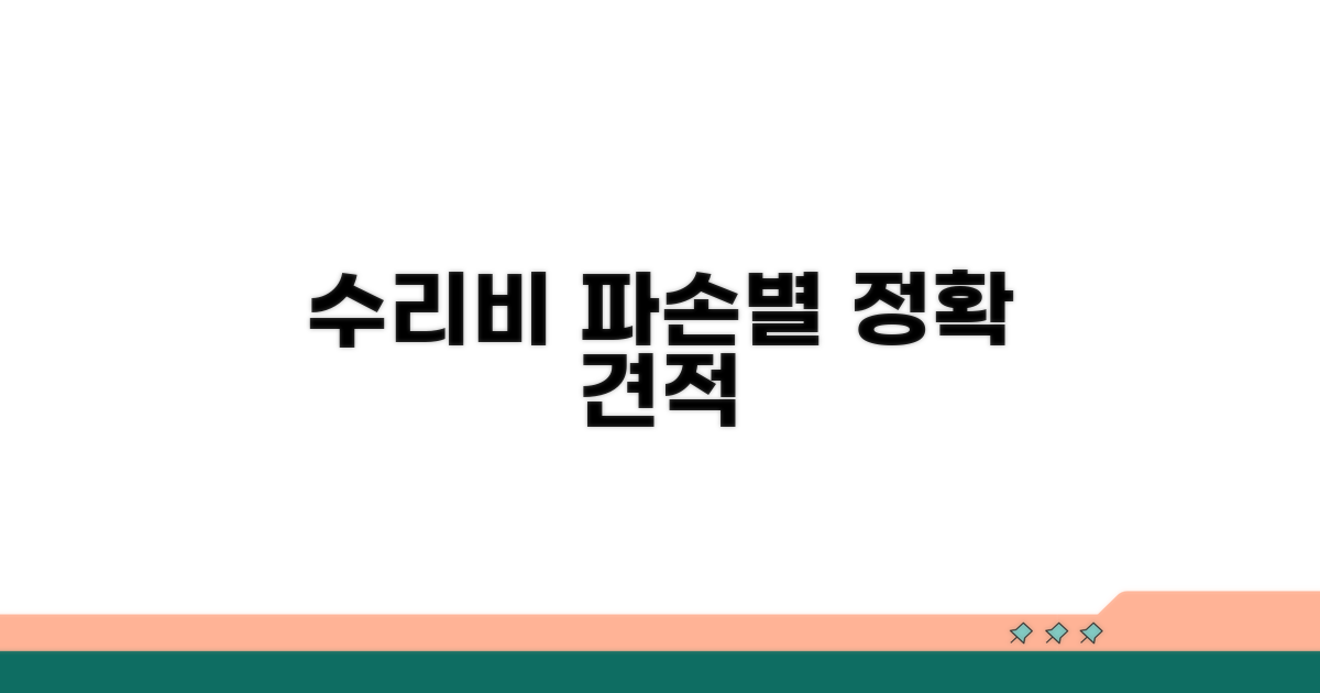 파손 부위별 수리비 산정 기준 확인