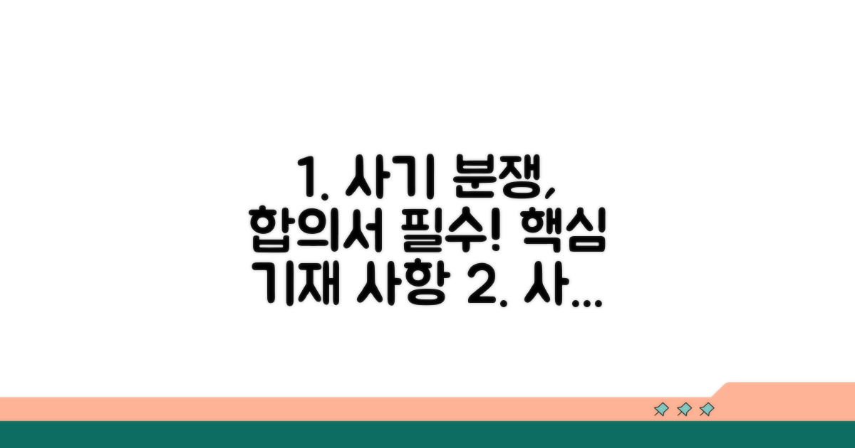 사기 분쟁 해결, 합의서 필수 기재사항