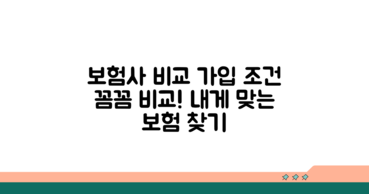 보험사별 상품 비교와 가입 조건