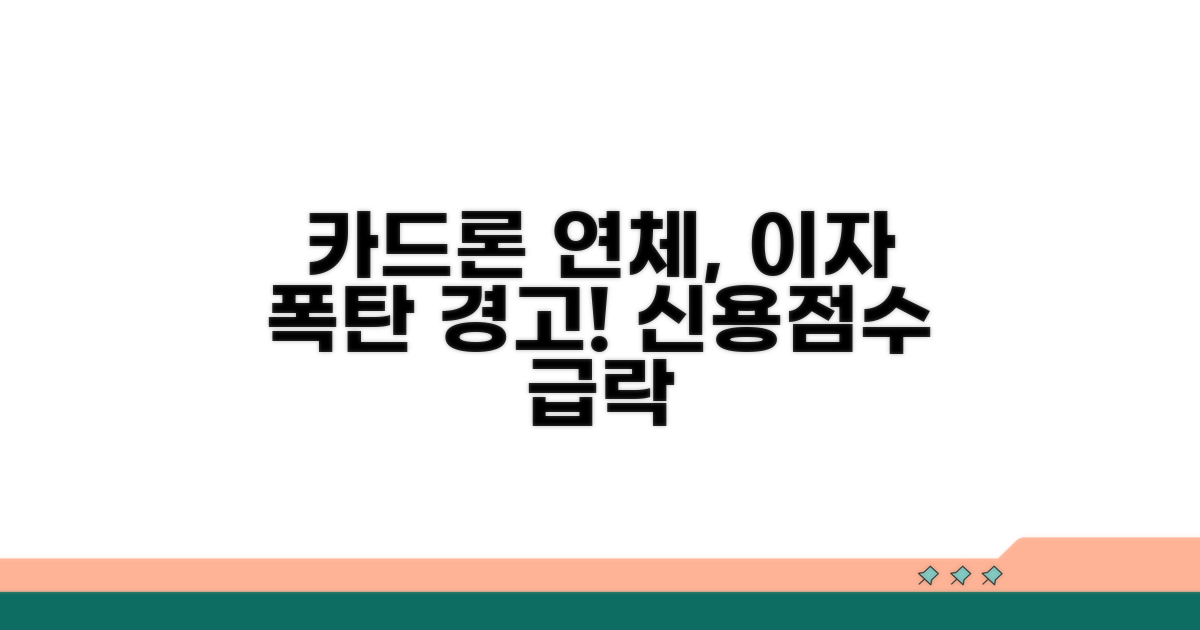 카드론 연체, 이자 폭탄과 신용 하락
