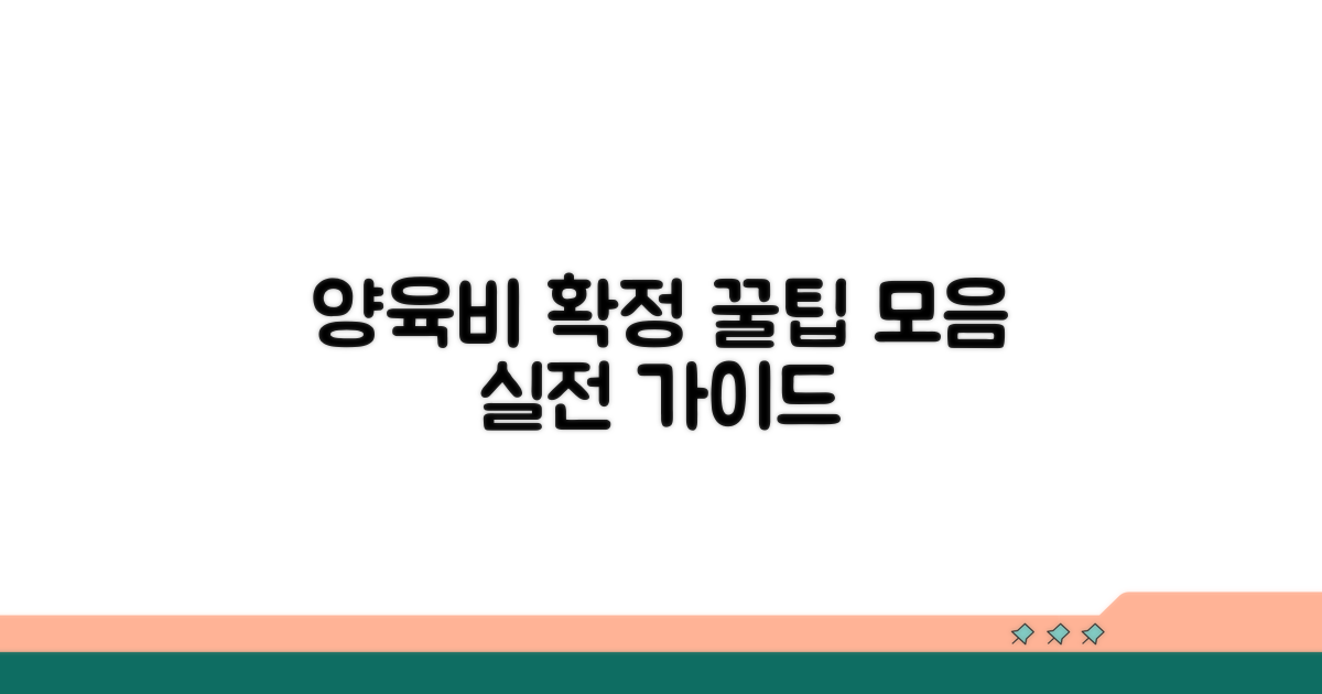 현실적인 양육비 확정 꿀팁
