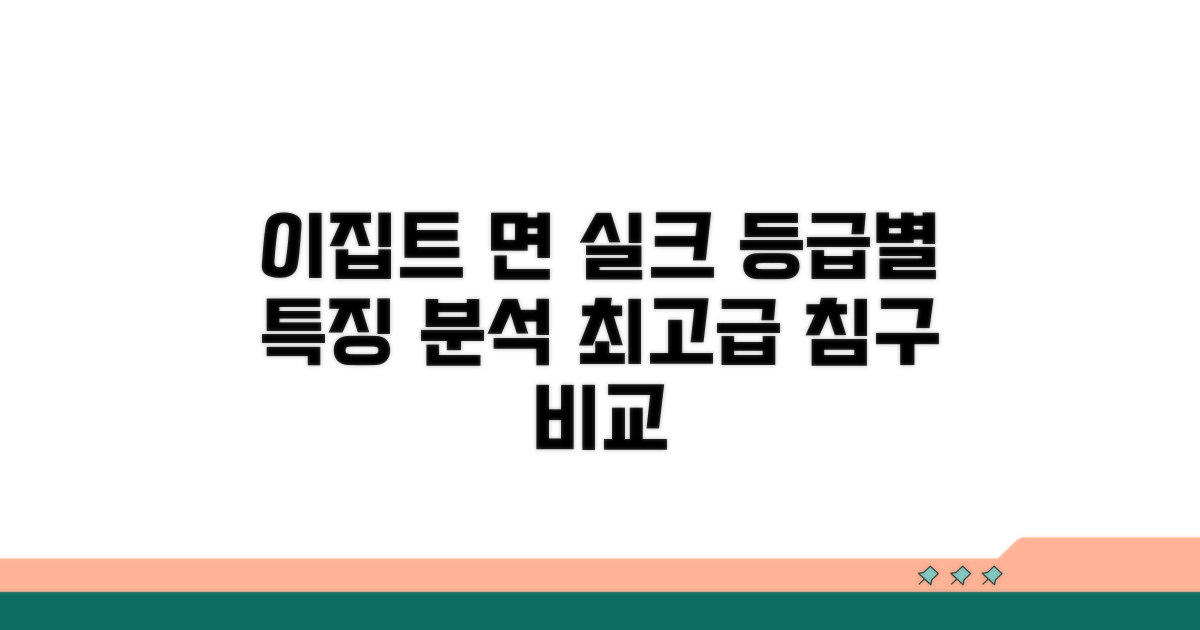 이집트 면 실크 침구, 등급별 특징 분석