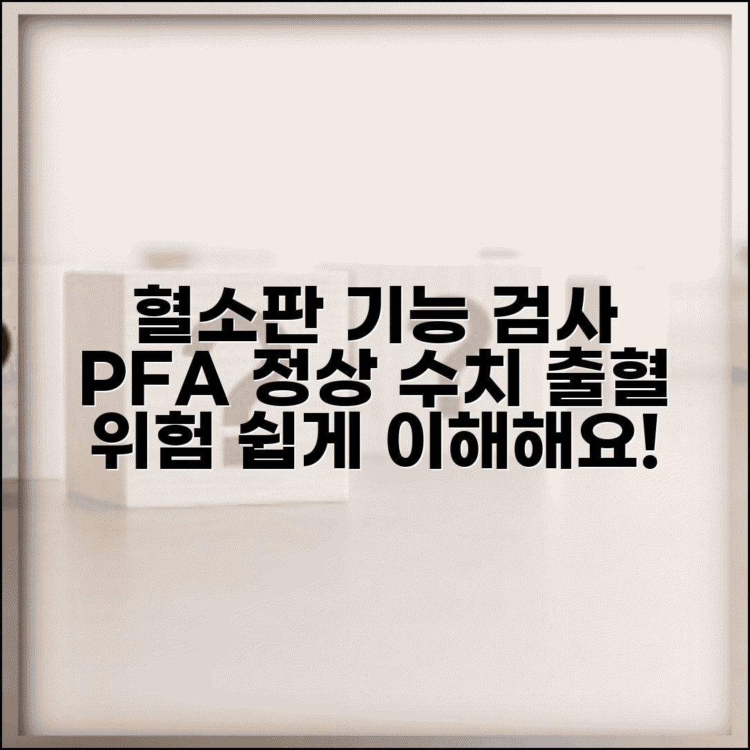 혈소판기능검사 정상 수치 PFA | 혈소판 기능 출혈 위험 평가