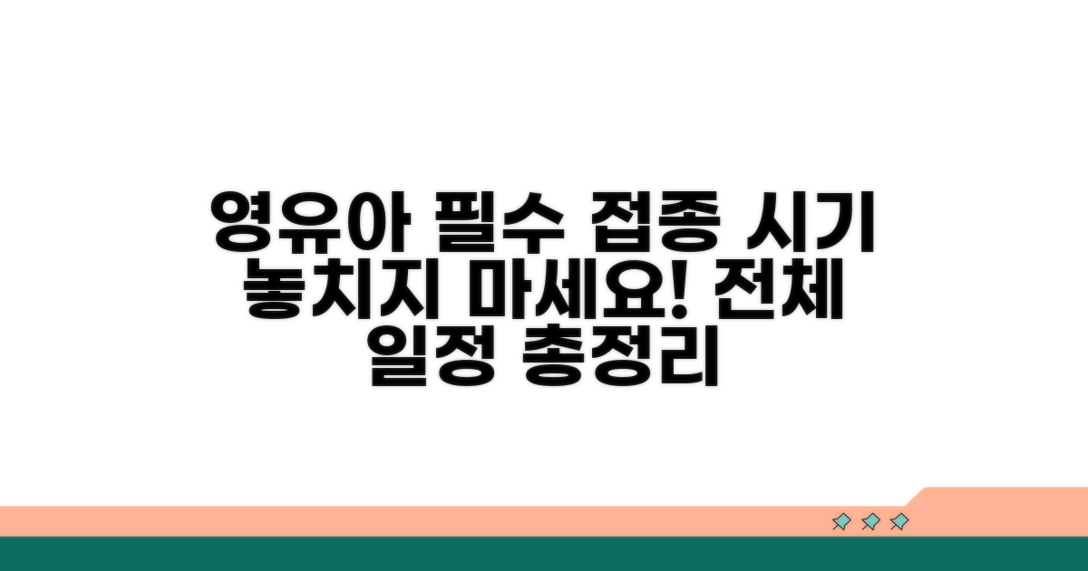 영유아 필수 예방접종 시기 총정리