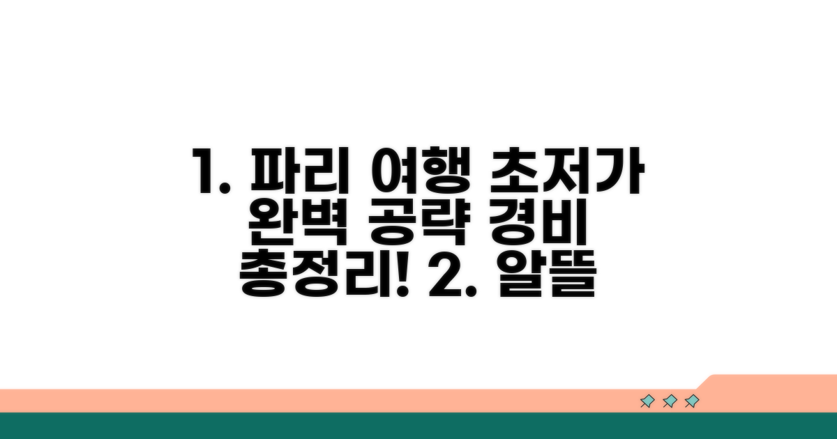 알뜰한 파리 여행 경비 총정리
