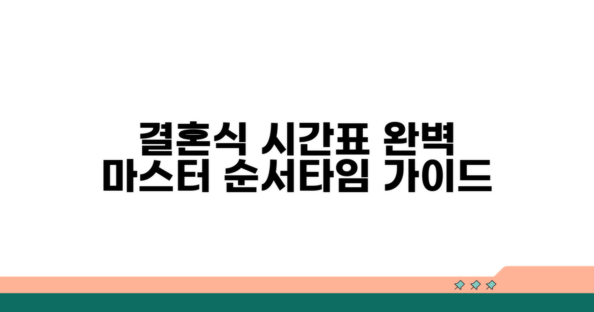 결혼식 순서, 시간 배분 완벽 가이드