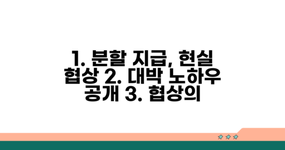 분할 지급, 현실적인 협의 노하우