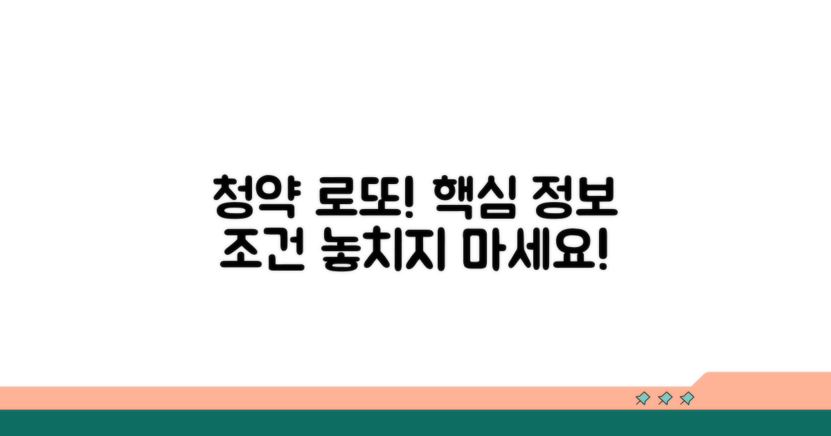 청약 로또 핵심 정보와 조건