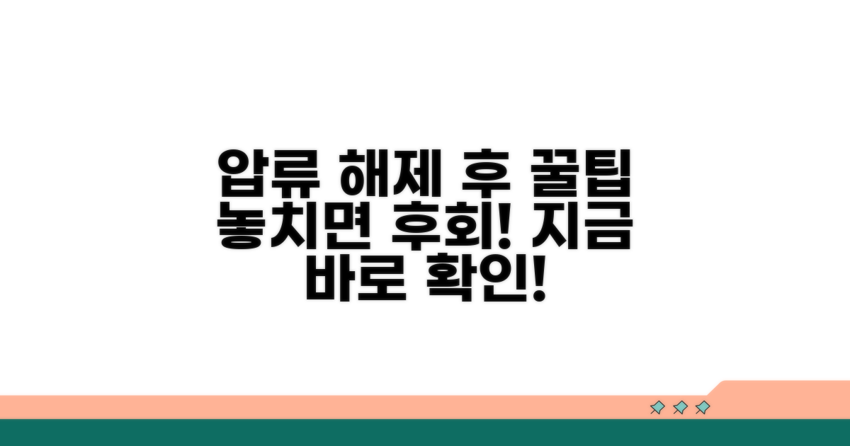 압류해제 후 해야 할 일 꿀팁