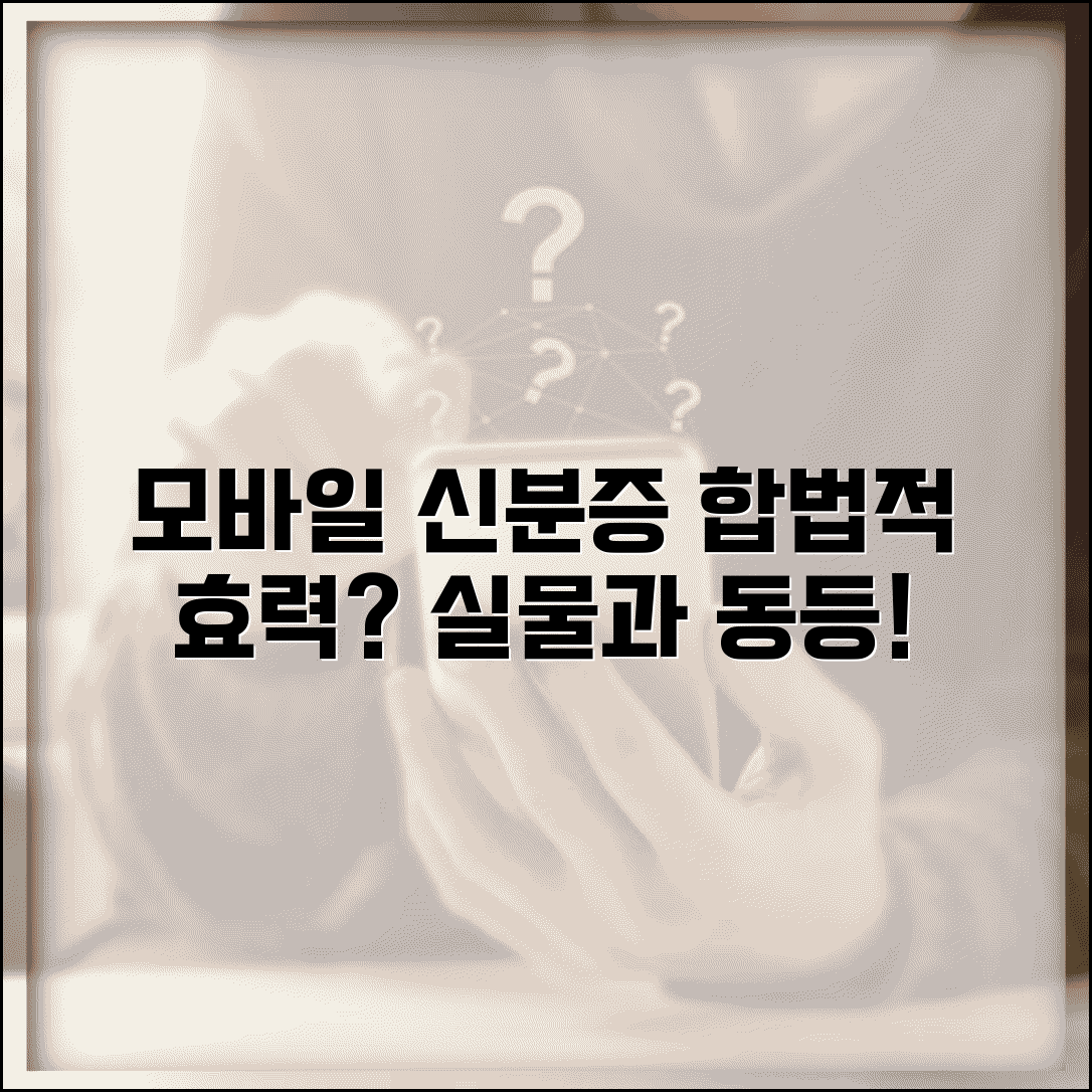 모바일 신분증 효력 법적 지위 | 실물 신분증과의 동등성 검증