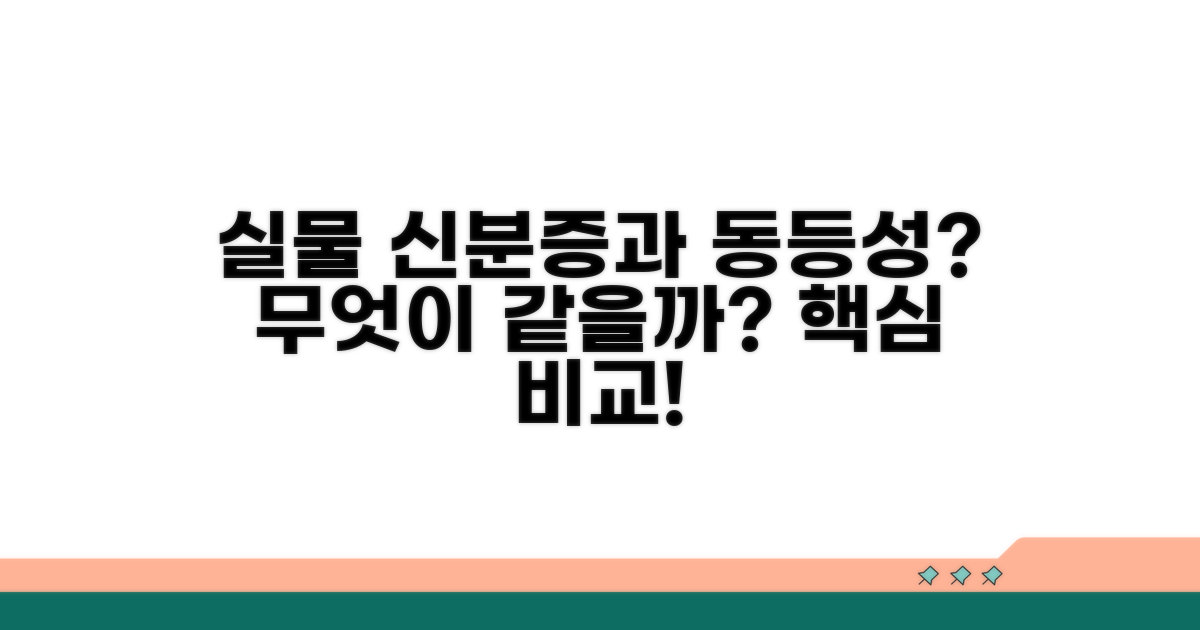 실물 신분증과 동등성, 무엇이 같을까?