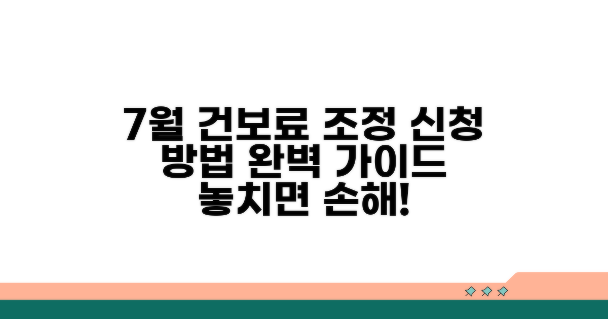 7월 건보료 조정 신청 가이드