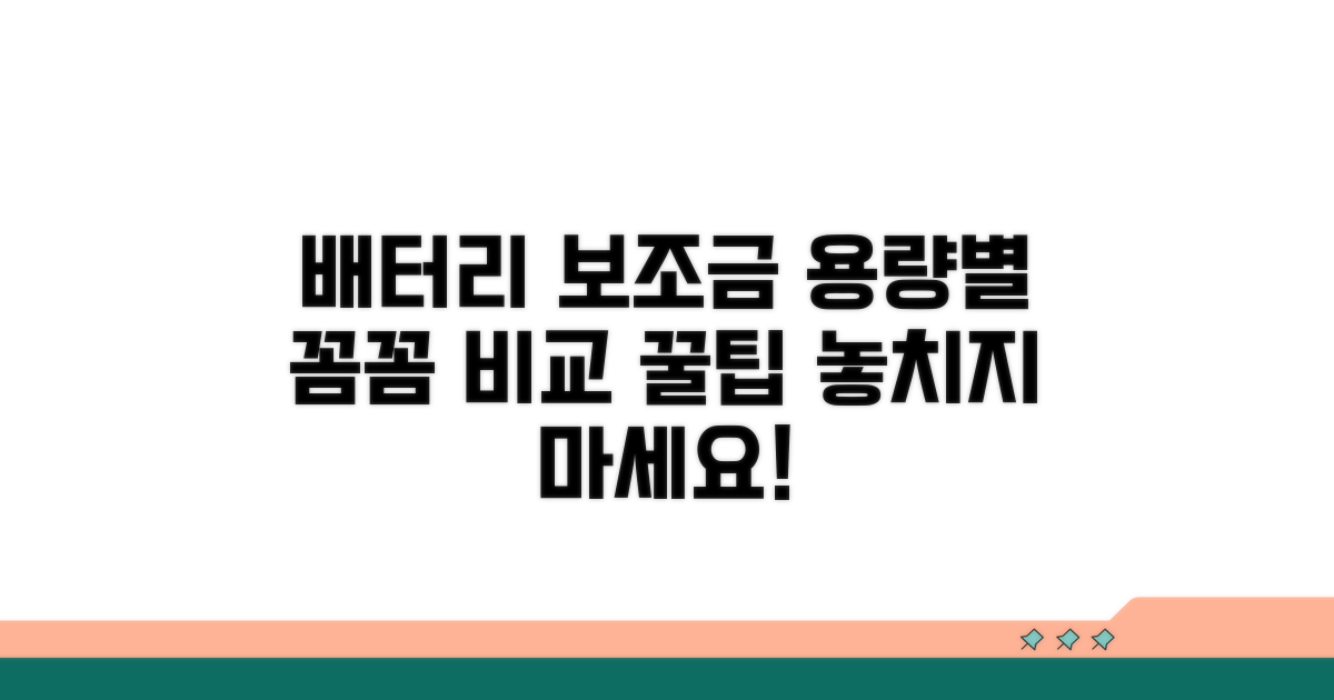 배터리 용량 따른 보조금 비교