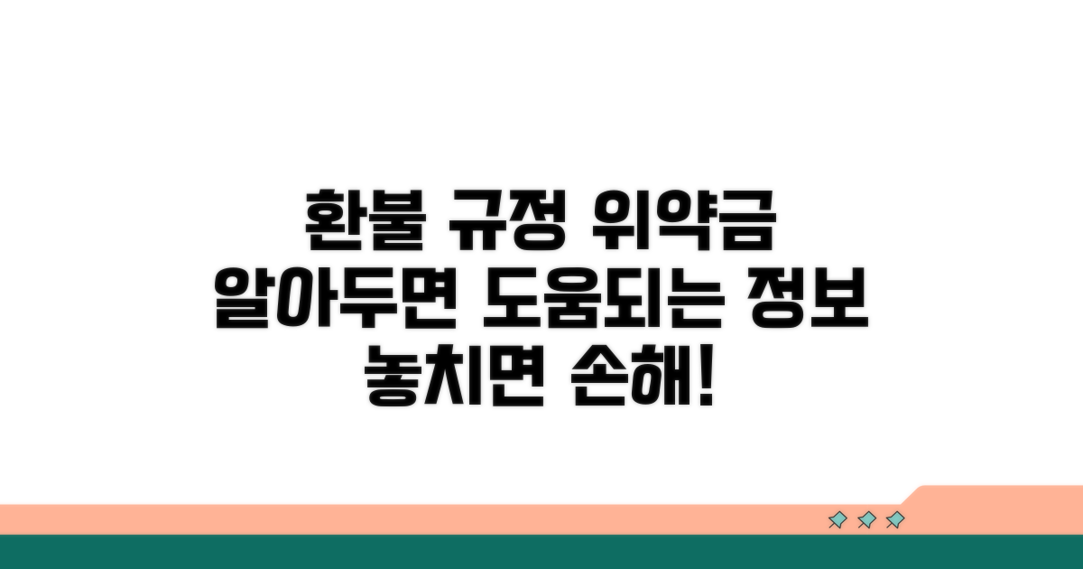 환불 규정과 위약금 정보