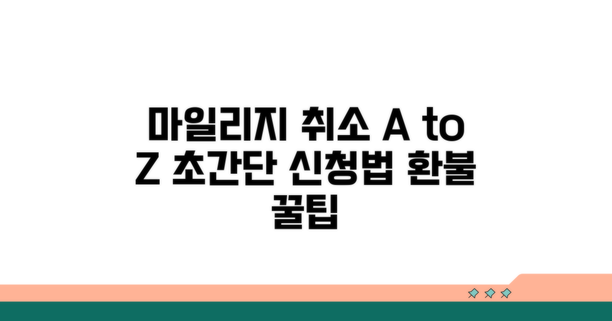 마일리지 취소 신청 절차 완벽 가이드
