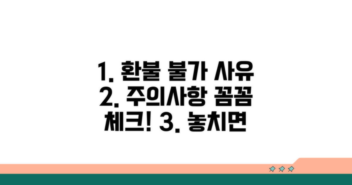 환불 불가 사유와 주의사항 체크