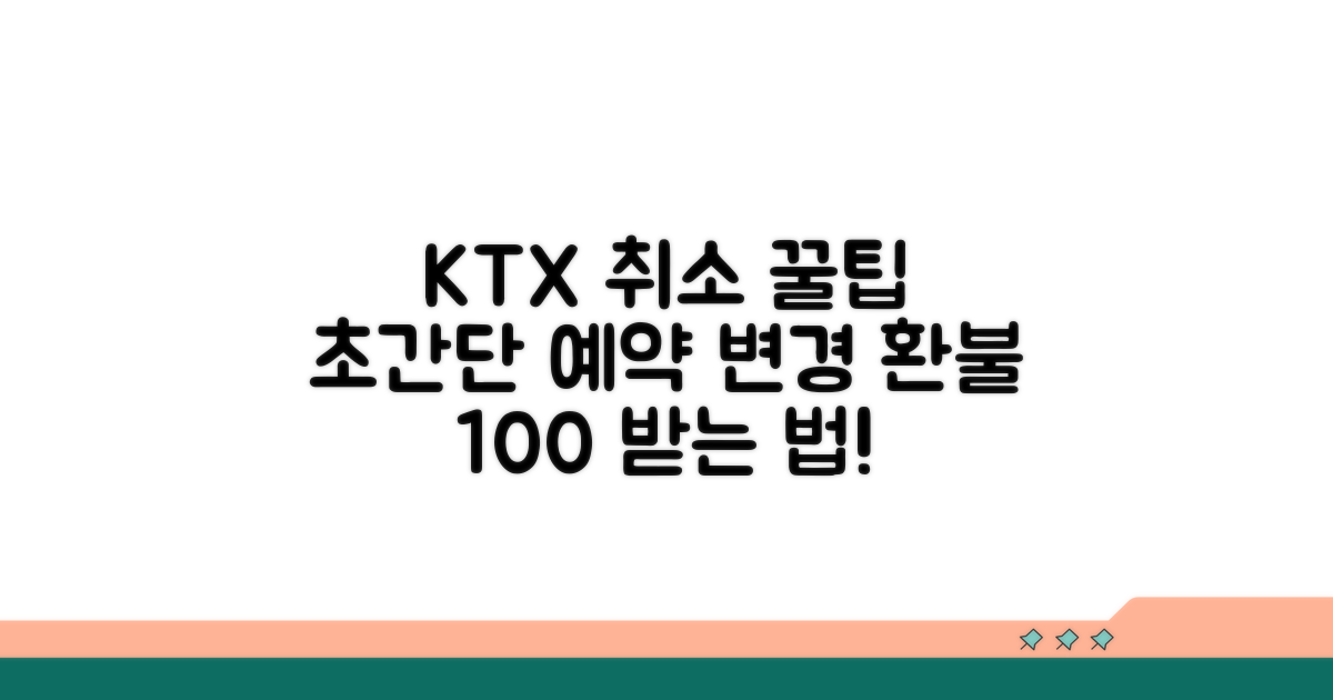 KTX 취소하는 법 완벽 가이드