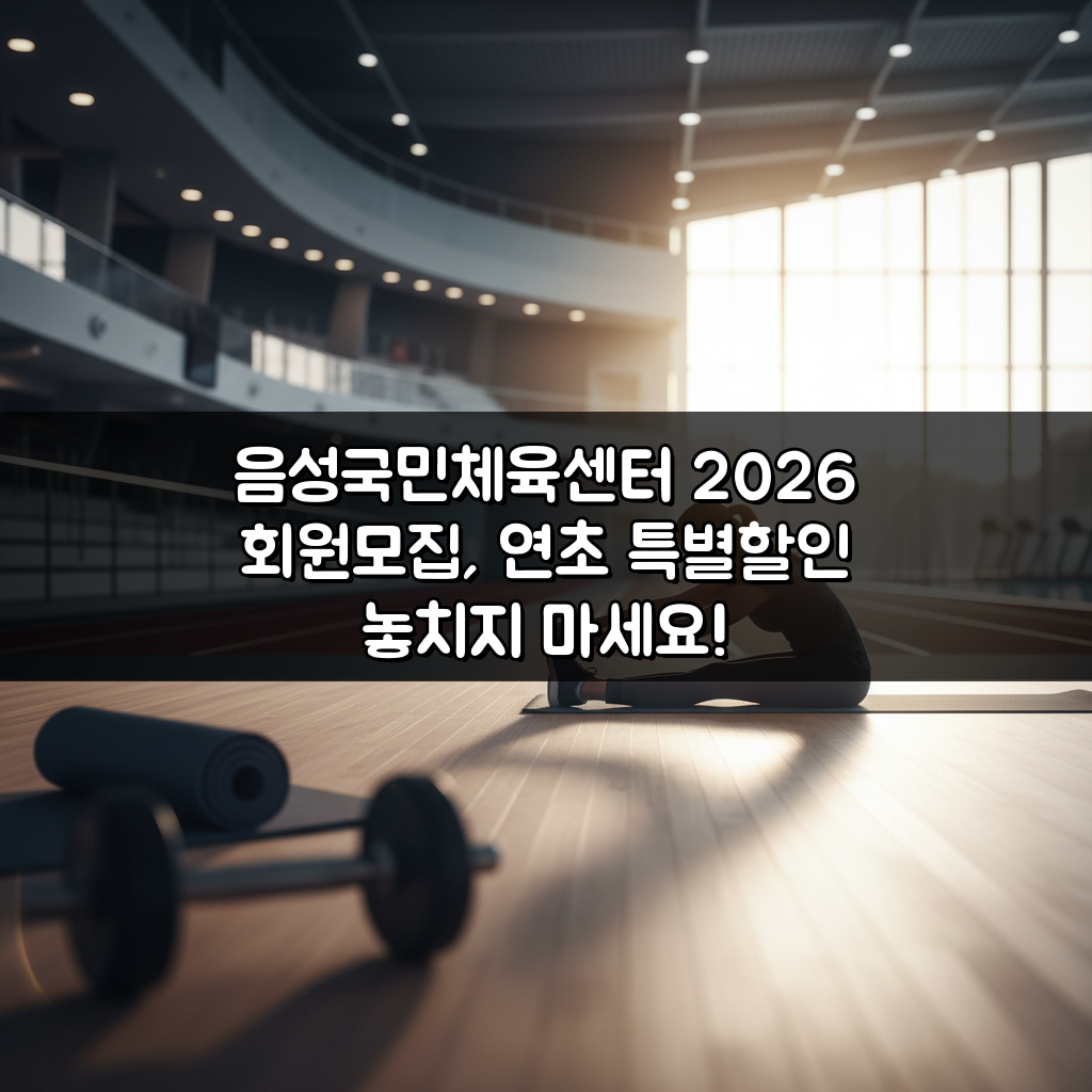 음성국민체육센터 2026 회원모집, 연초 특별할인 놓치지 마세요!