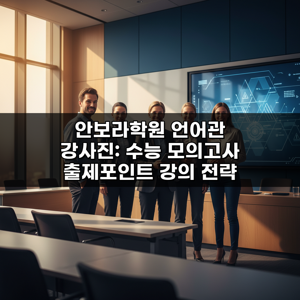 안보라학원 언어관 강사진: 수능 모의고사 출제포인트 강의 전략 5가지 공개