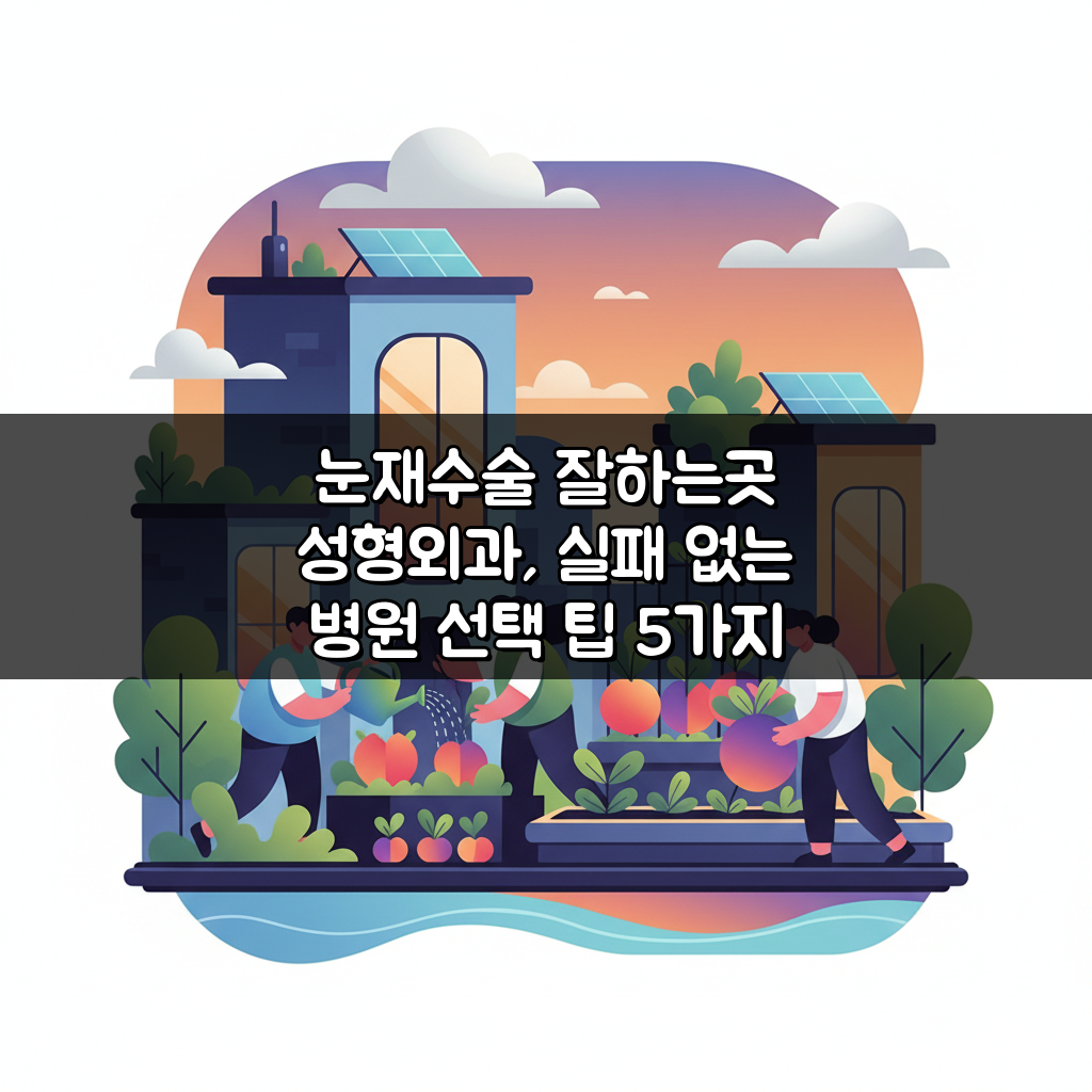 눈재수술 잘하는곳 성형외과, 실패 없는 병원 선택 팁 5가지