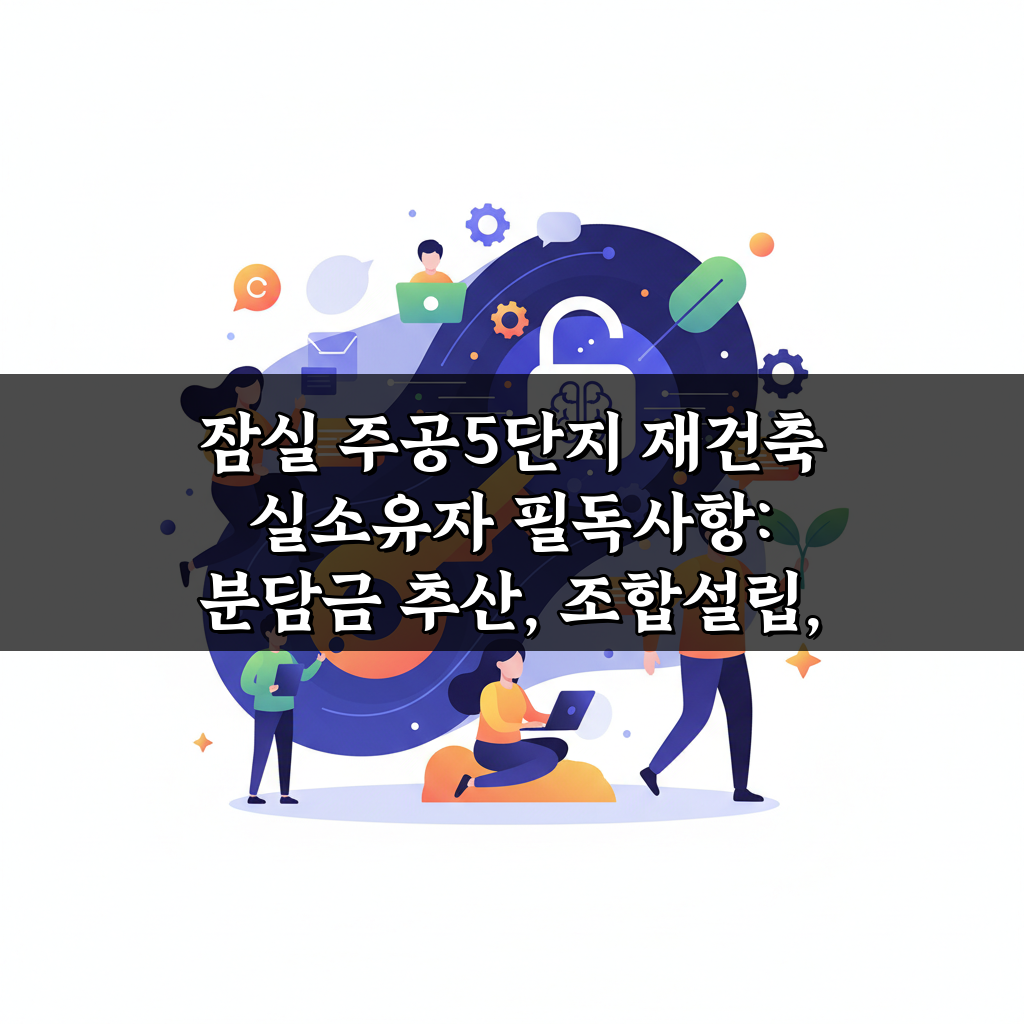잠실 주공5단지 재건축 실소유자 필독사항: 분담금 추산, 조합설립, 일정표 핵심 분석