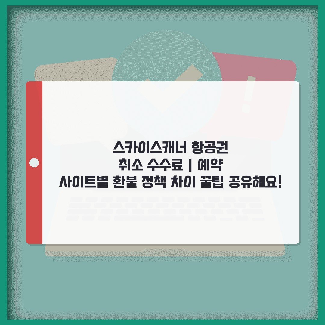 스카이스캐너 항공권 취소 수수료 | 예약 사이트별 환불 정책 차이 꿀팁 공유해요!
