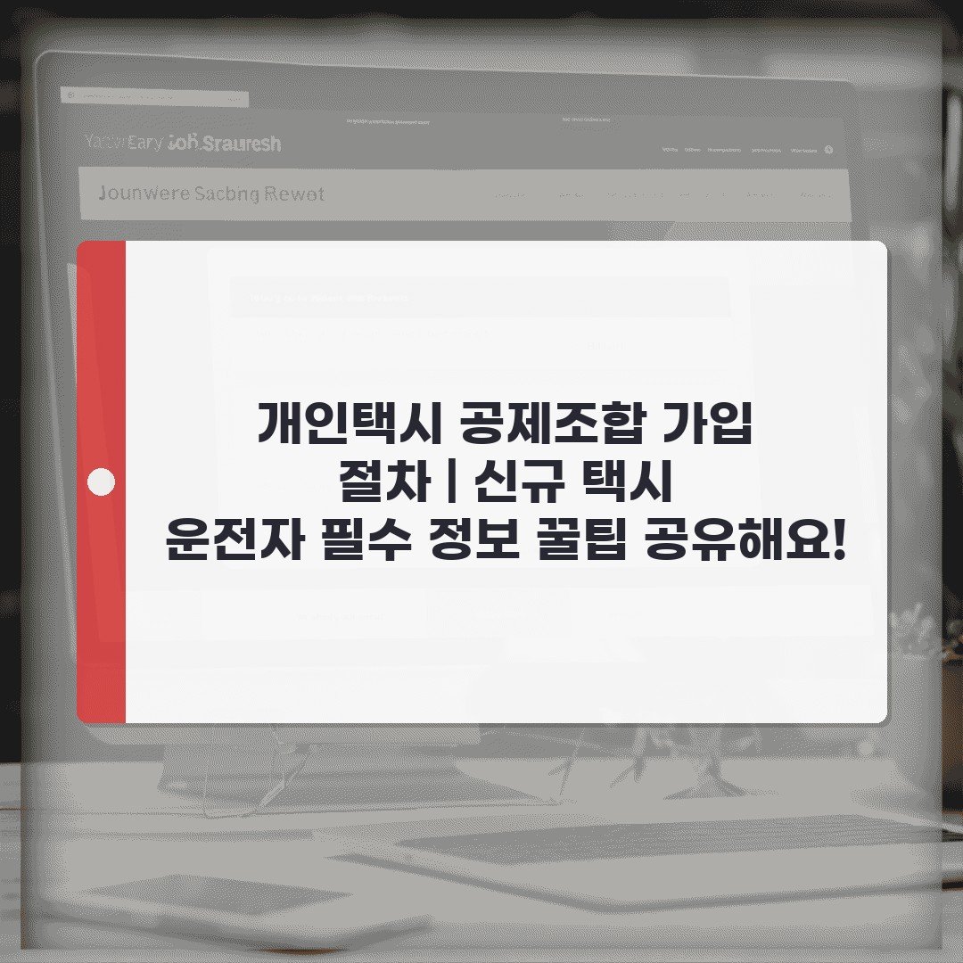 개인택시 공제조합 가입 절차 | 신규 택시 운전자 필수 정보 꿀팁 공유해요!