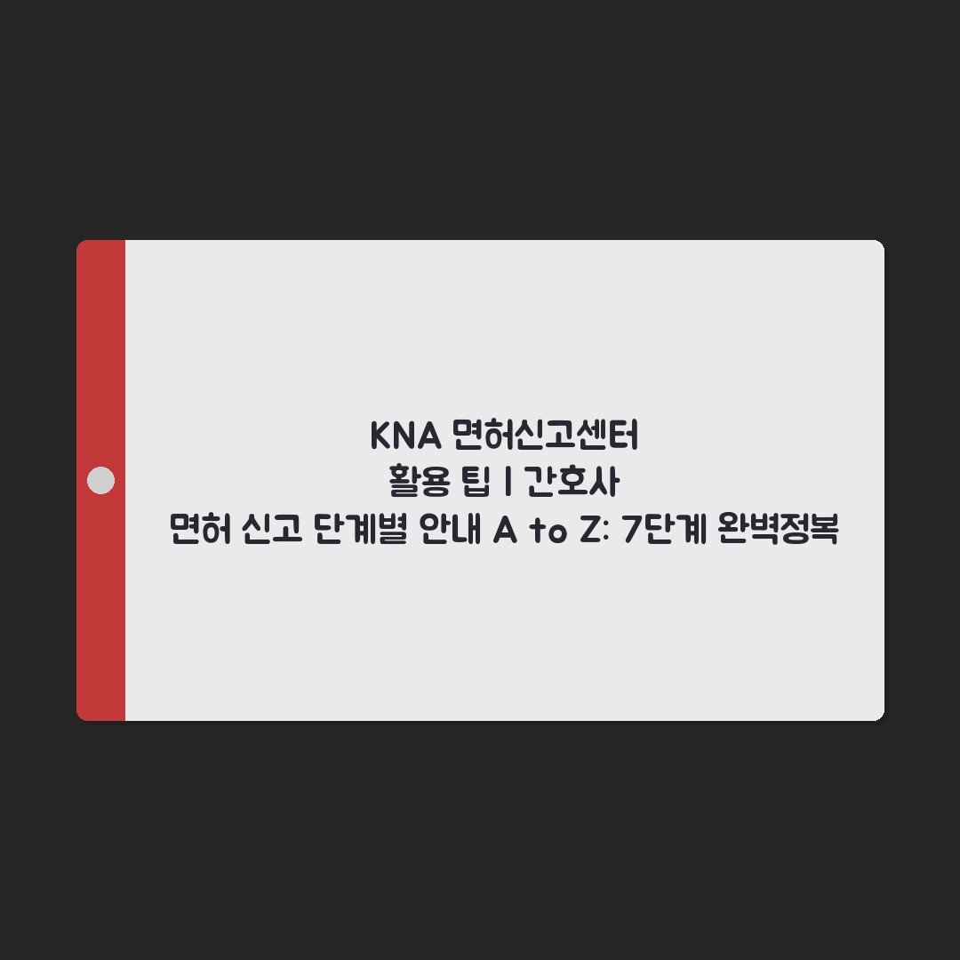 KNA 면허신고센터 활용 팁 | 간호사 면허 신고 단계별 안내 A to Z: 7단계 완벽정복