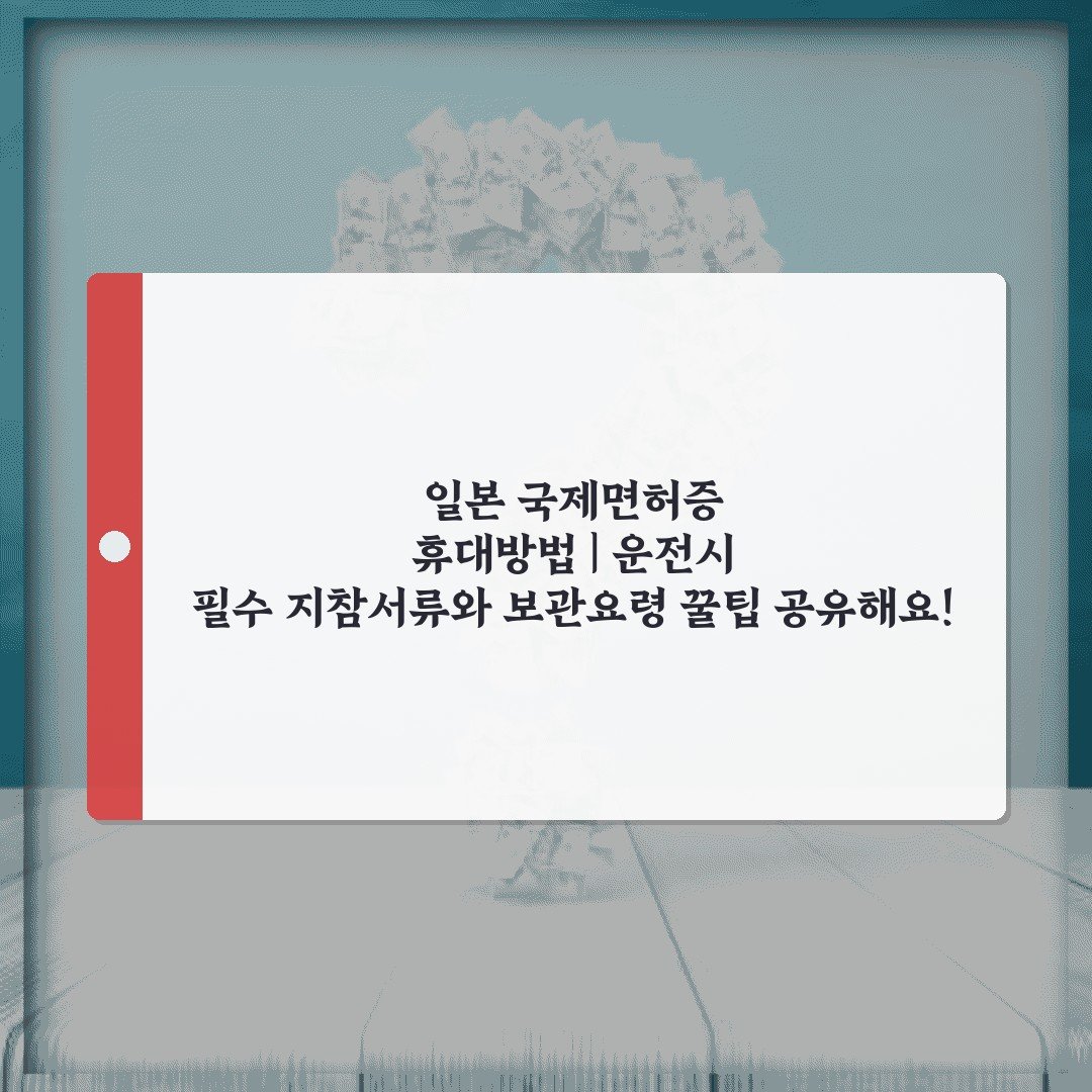 일본 국제면허증 휴대방법 | 운전시 필수 지참서류와 보관요령 꿀팁 공유해요!