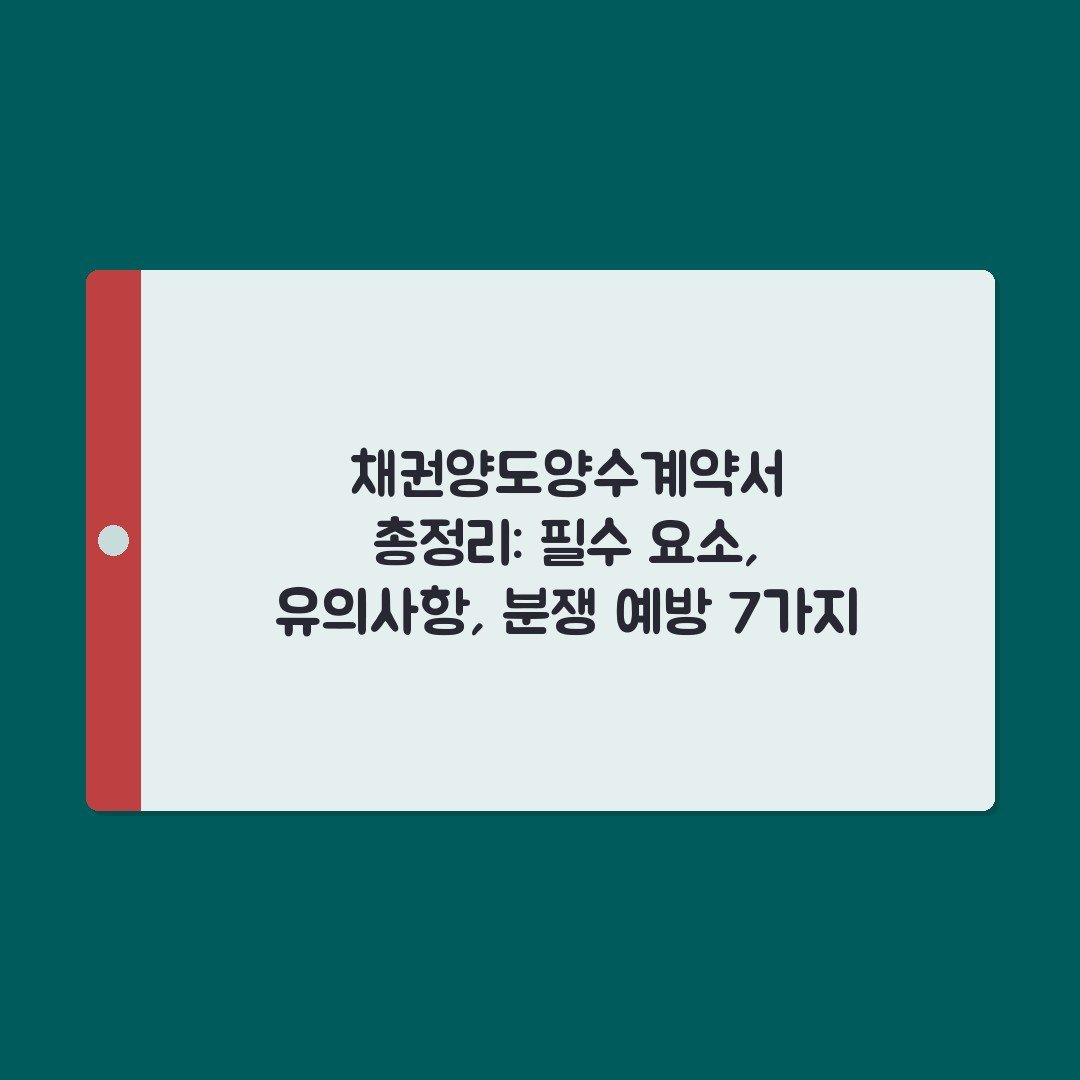 채권양도양수계약서 총정리: 필수 요소, 유의사항, 분쟁 예방 7가지